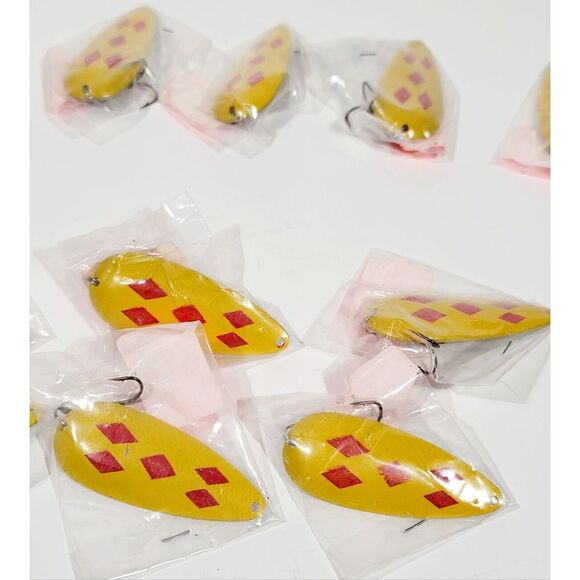 10 Universal Spoon 2 3/4 Oxbord Outdoors Styled Lure Gold/Red/5 Of Diamonds - Picture 2 of 16